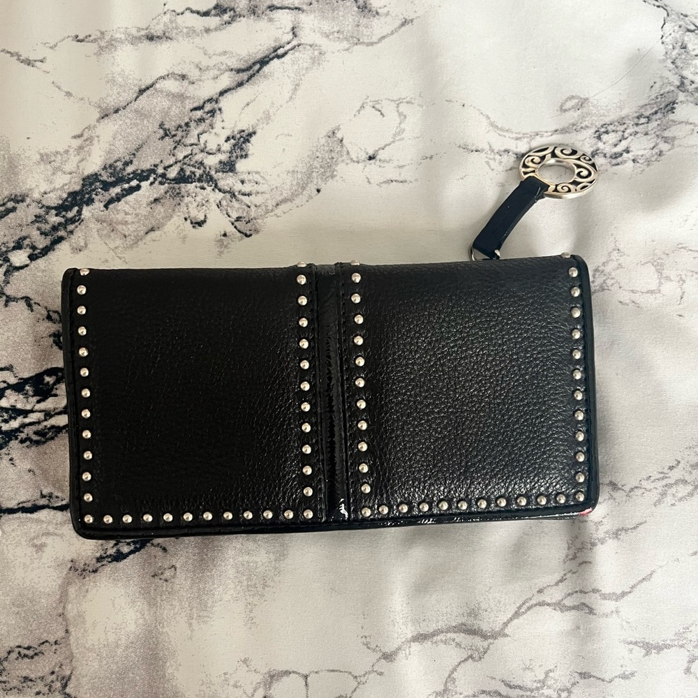 Brighton Women’s Large Wallet - Black w/ Silver Accents